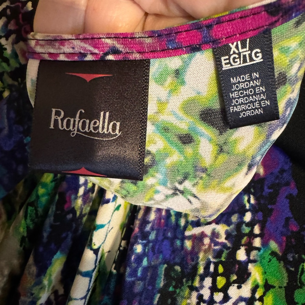 Rafaella Multicolor Abstract Print Tie-Hem Top XLARGE #F - Picture 7 of 7